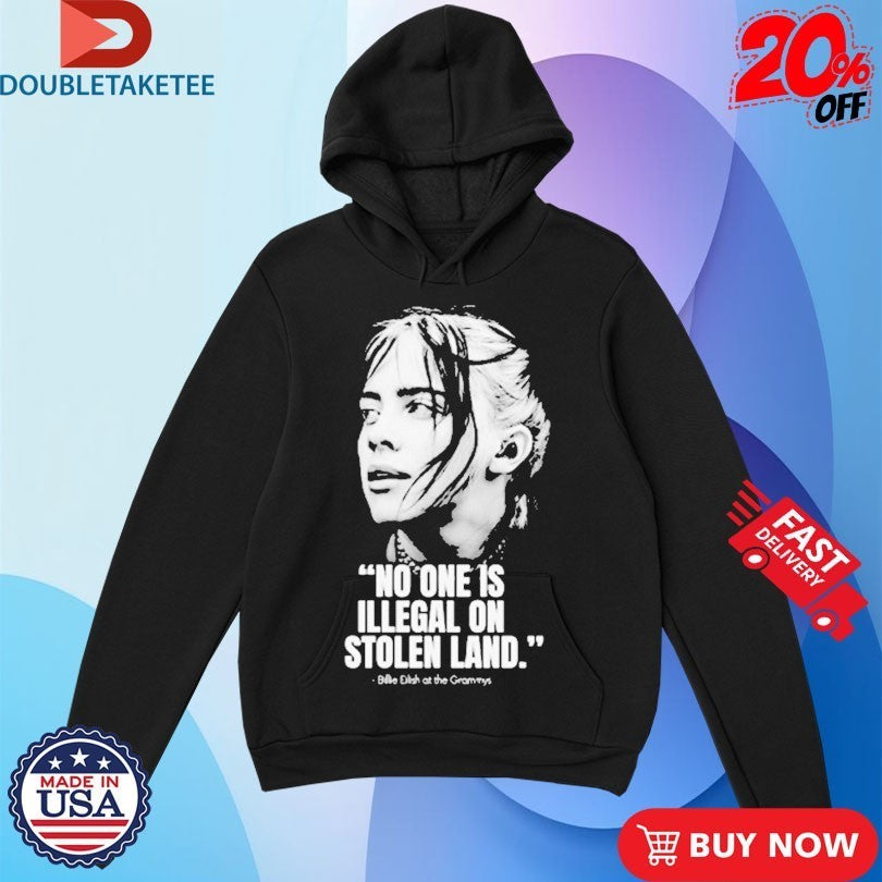 Billie Eilish At The Grammy 2026 No One Is Illegal On Stolen Land Fuck Ice Shirts