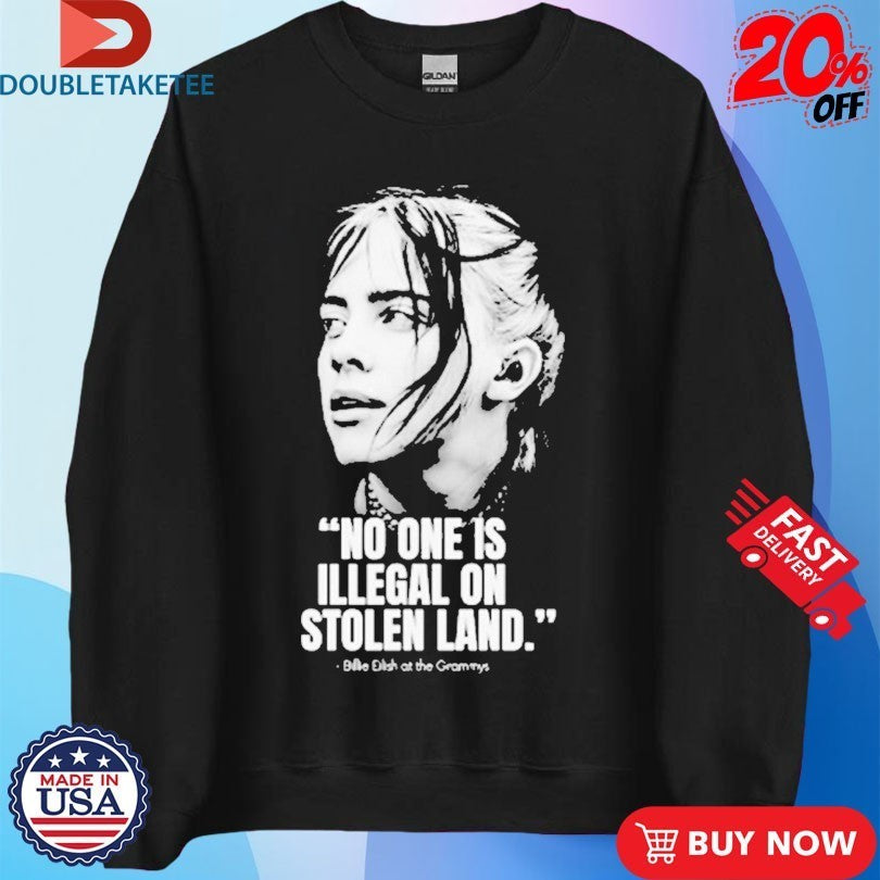 Billie Eilish At The Grammy 2026 No One Is Illegal On Stolen Land Fuck Ice Shirts