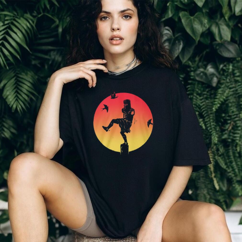 Black Knight Karate Kid Crane Kick Silhouette Sunset T Shirt