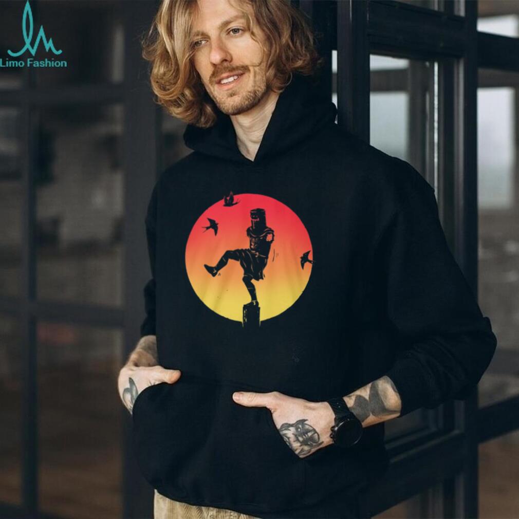 Black Knight Karate Kid Crane Kick Silhouette Sunset T Shirt