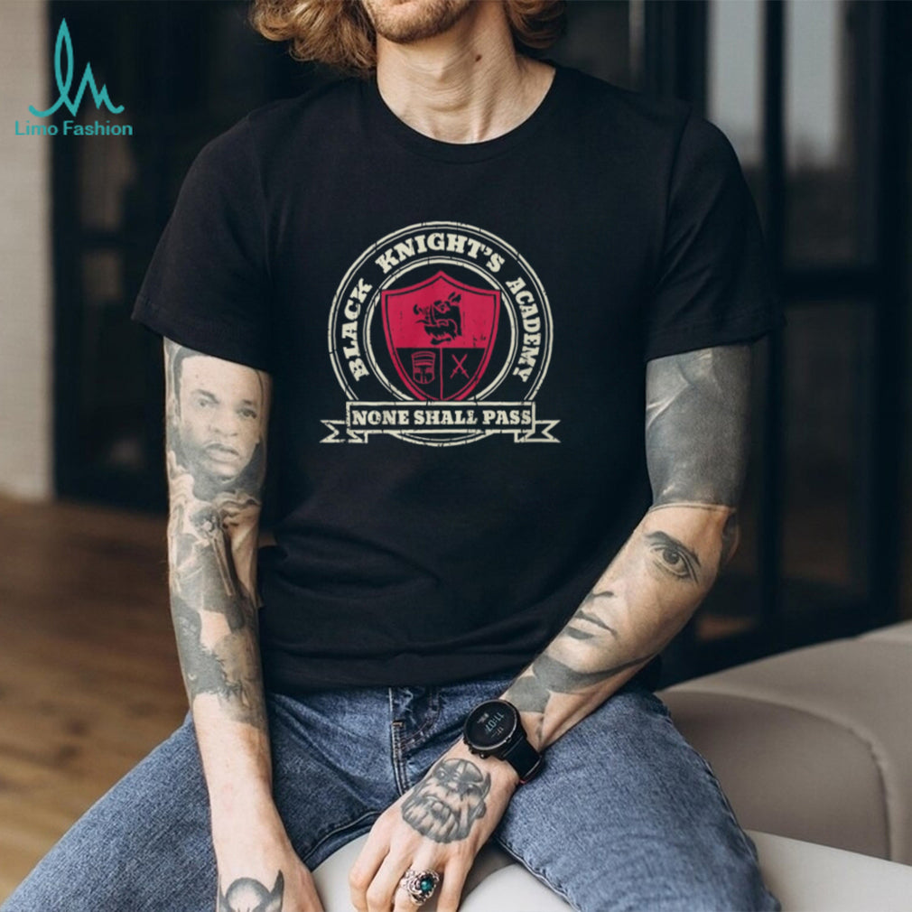 Black Knight’s Academy None Shall Pass Crest T Shirt