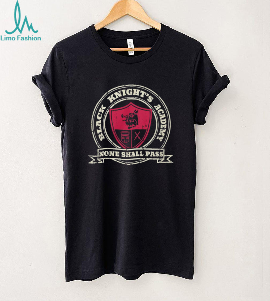 Black Knight’s Academy None Shall Pass Crest T Shirt