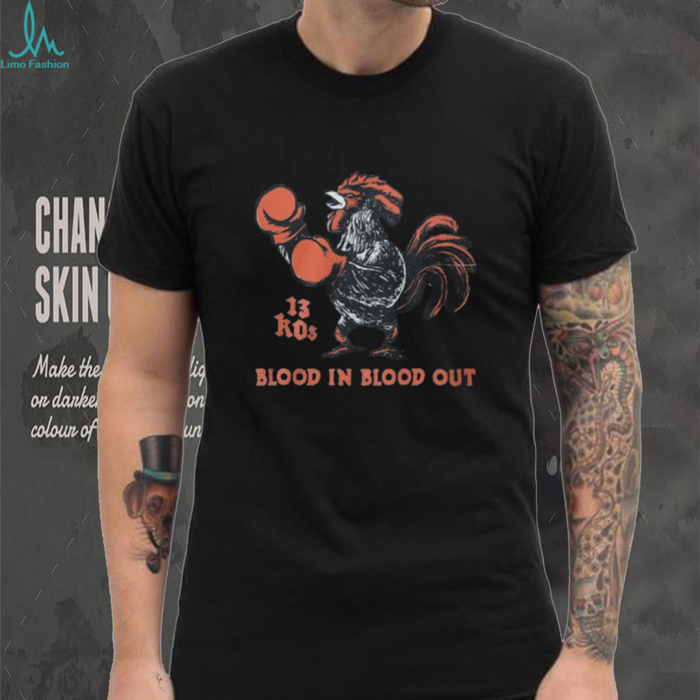 Blood In Blood Out 13 KOs Boxing Rooster Chicano Culture Graphic Tee