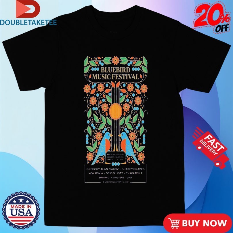 Bluebird Music Festival Boulder, CO Poster Apr 18 2026 Shirts