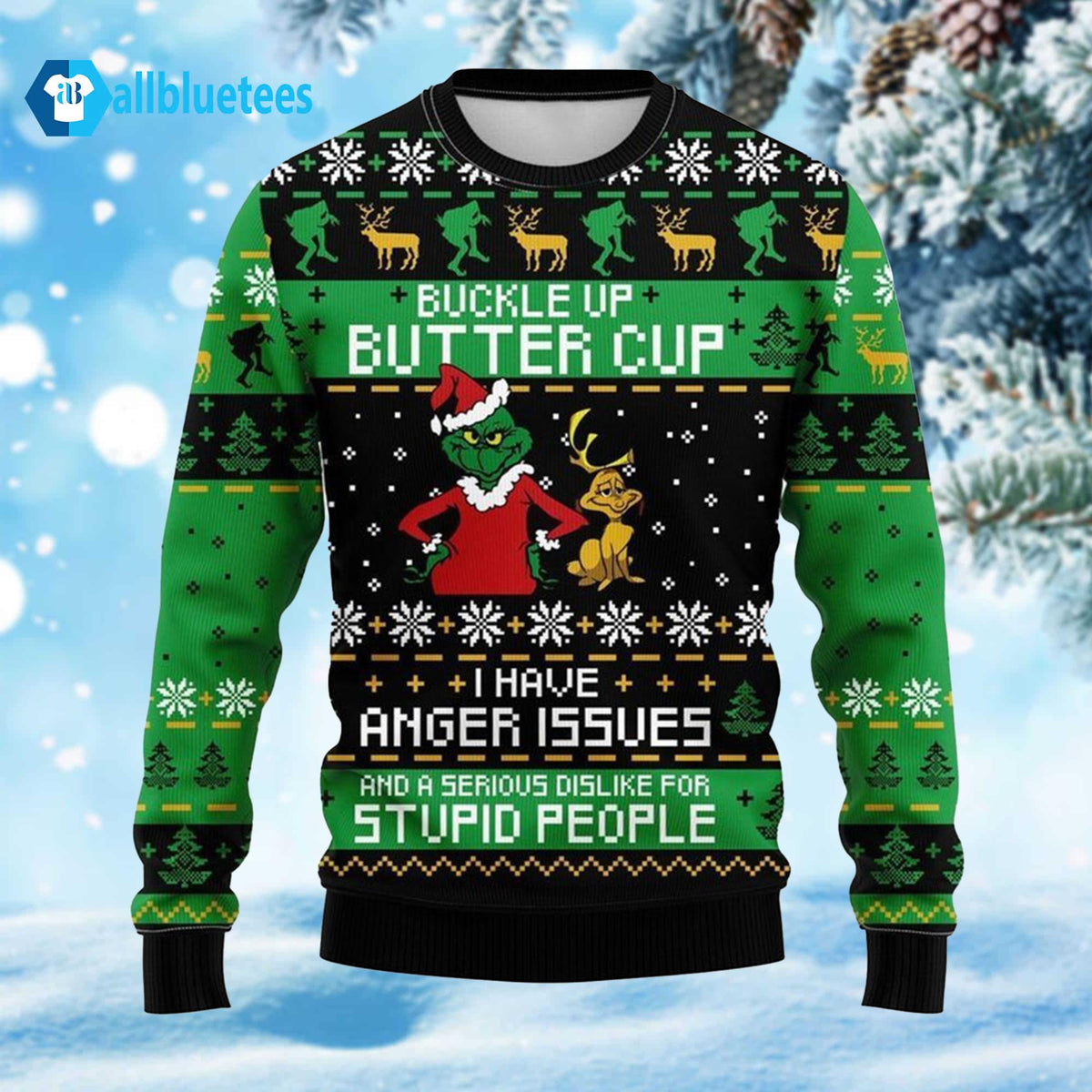 Buckle Up Butter Cup Ugly Christmas Sweater