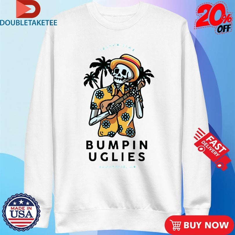 Bumpin Uglies Island Time Ukulele Skeleton Guitar Shirts