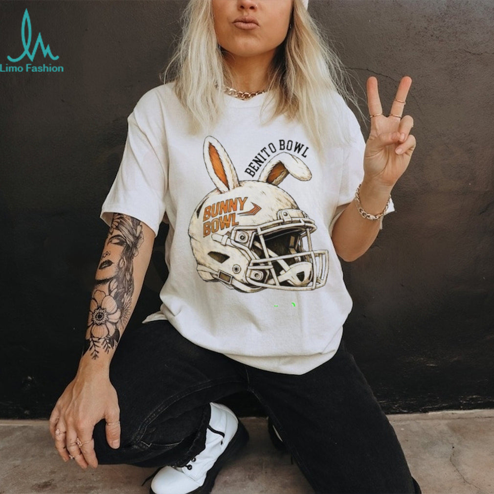 Bunny Bowl Benito Football Helmet with Rabbit Ears T shirt