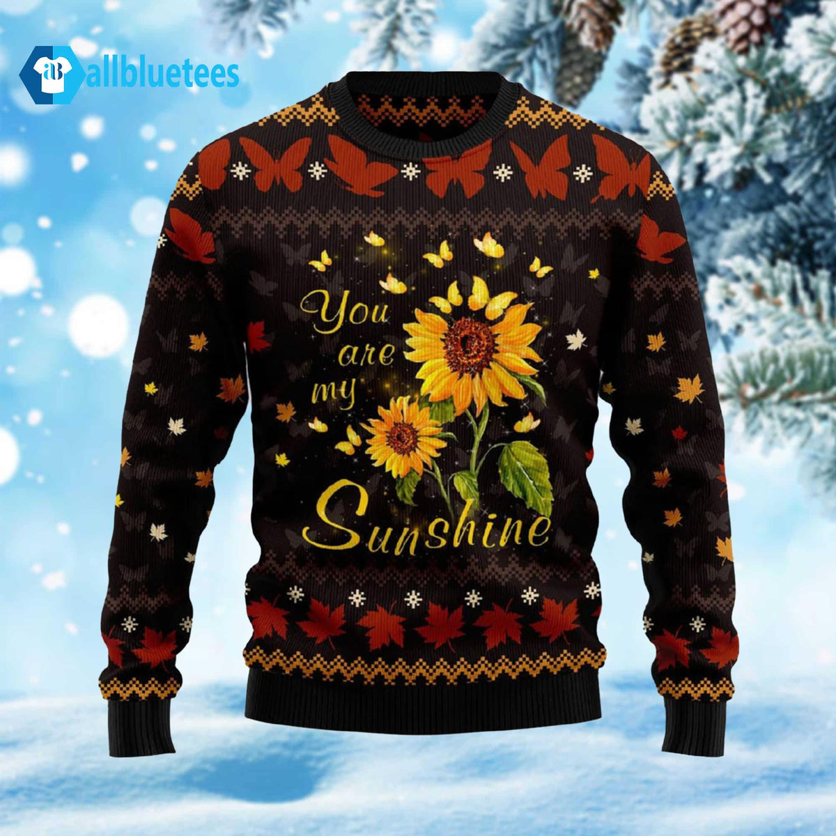 Butterfly You Are My Sunshine Ugly Christmas Sweater