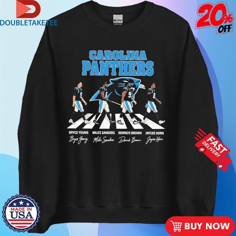 Carolina Panthers Bryce Young Miles Sanders And Derrick Brown Jaycee Horn Abbey Road Signatures Shirts