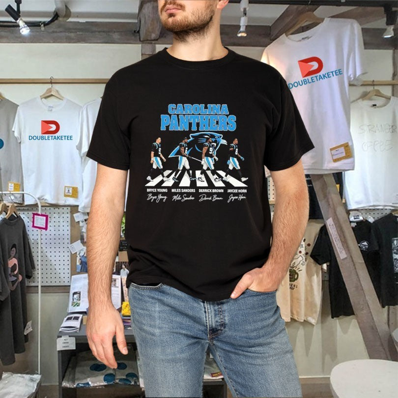 Carolina Panthers Bryce Young Miles Sanders And Derrick Brown Jaycee Horn Abbey Road Signatures Shirts