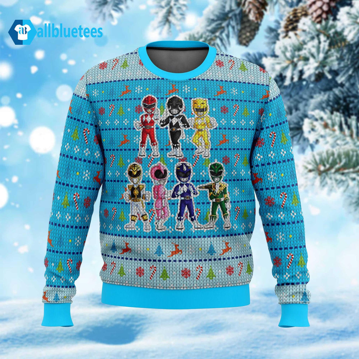 Chibis Power Rangers Ugly Christmas Sweater