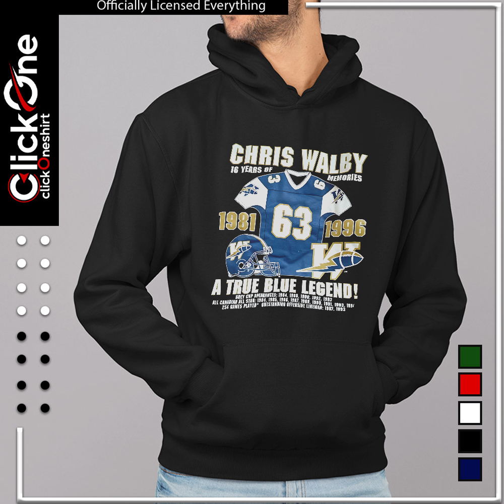 Chris Walby a true blue Legend 16 years of memories shirt