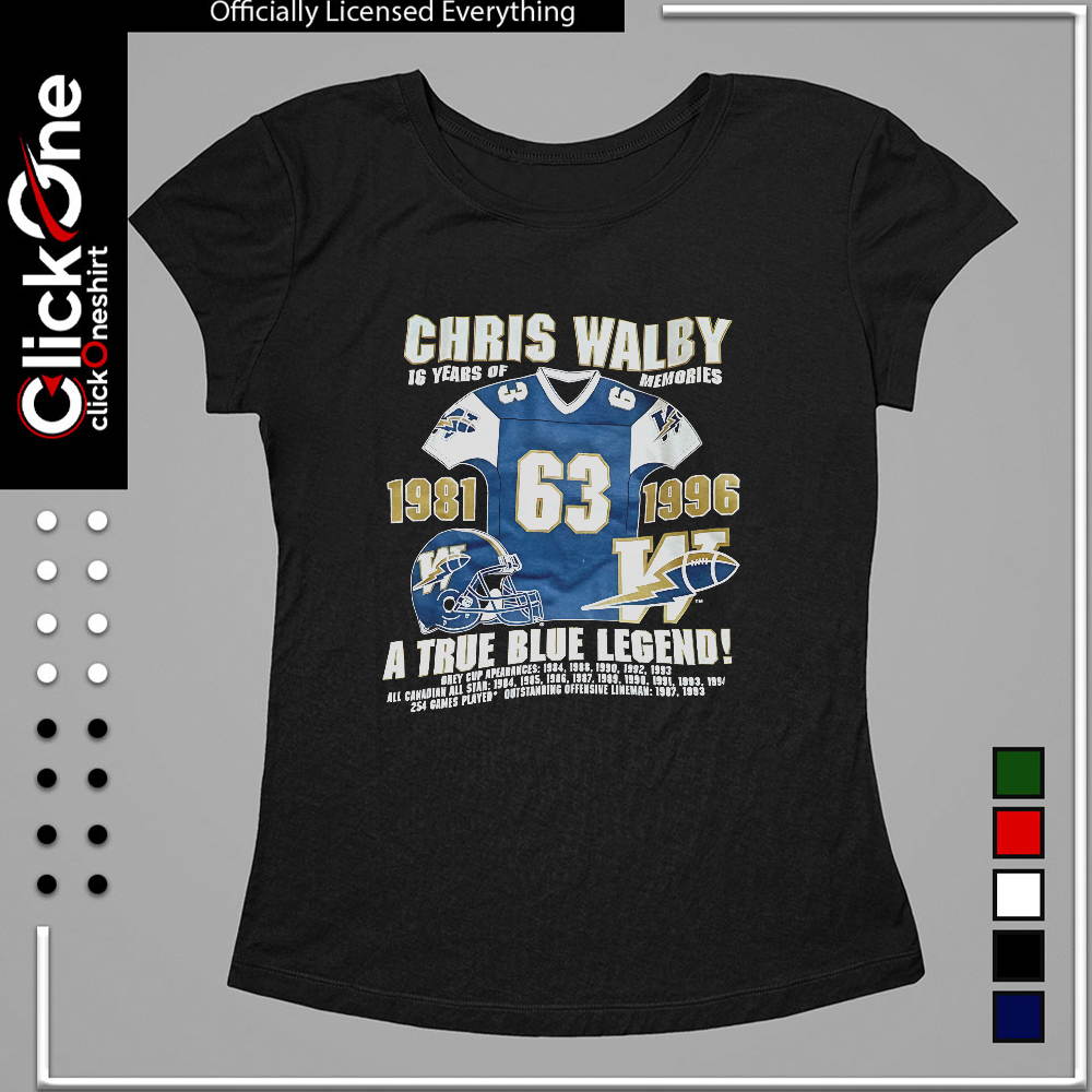 Chris Walby a true blue Legend 16 years of memories shirt