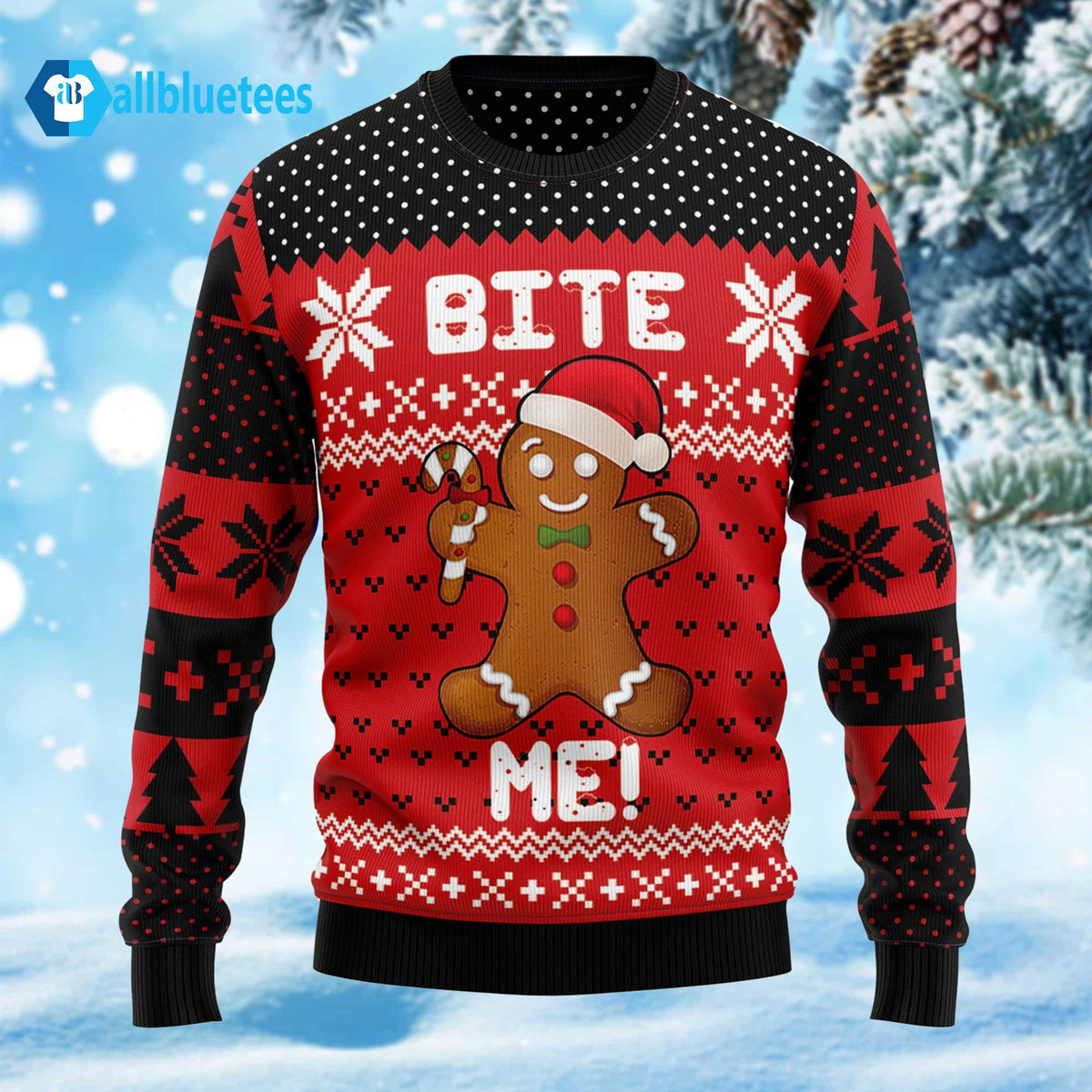 Christmas Bite Me Ugly Christmas Sweater