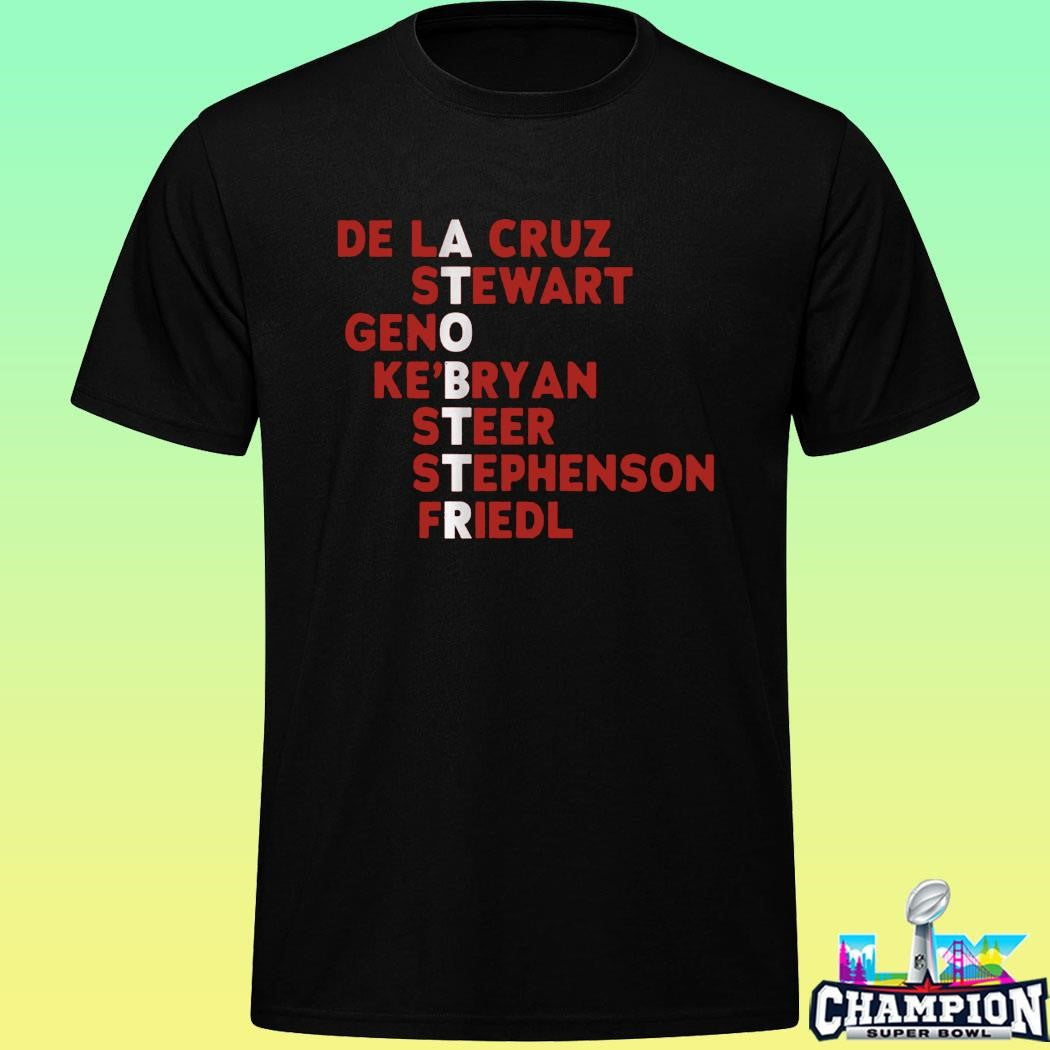 Cincinnati Baseball Atobttr De La Cruz And Stewart And Geno And Ke’bryan Shirt