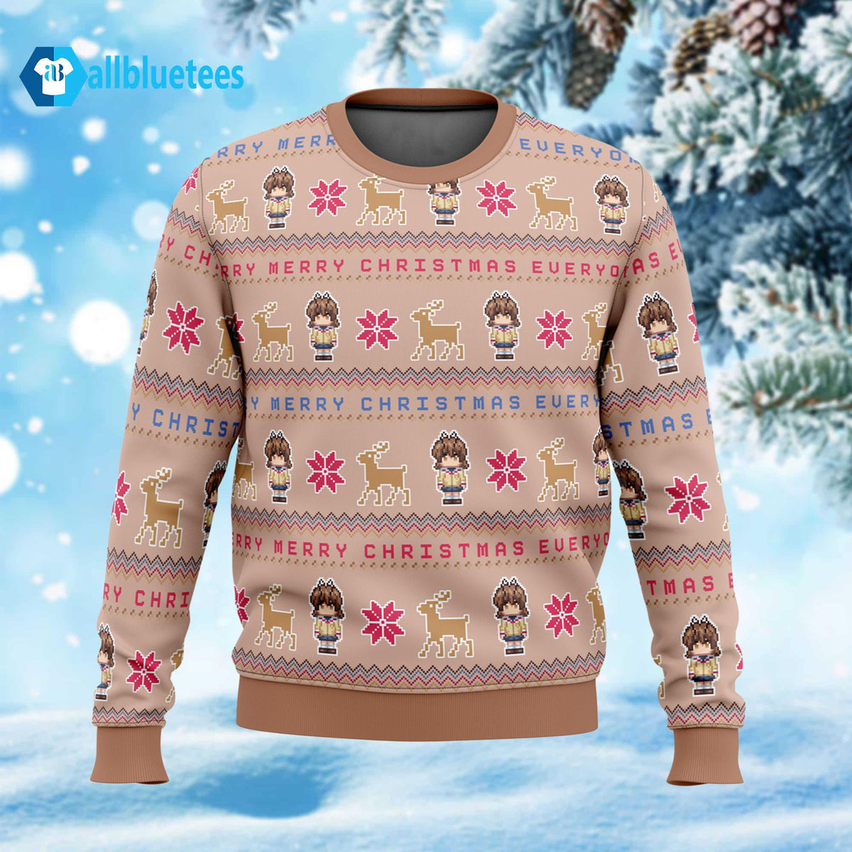 Clannad Merry Mery Christmas Everyone Ugly Christmas Sweater