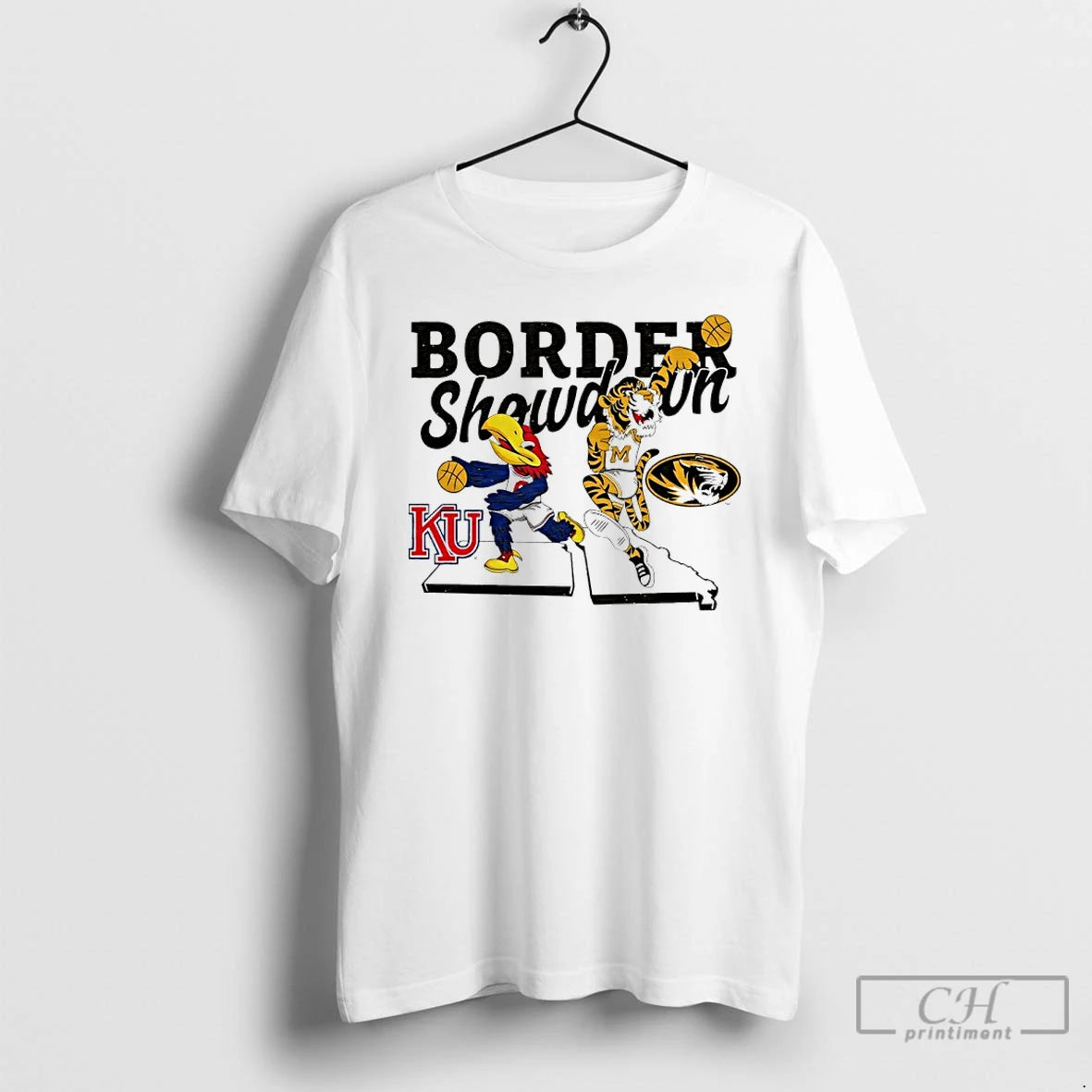 Classic 2025 Basketball Border Showdown Ku Vs Mizzou Mascot T-Shirts, Hoodie, Sweatshirt | InkNestWear.com