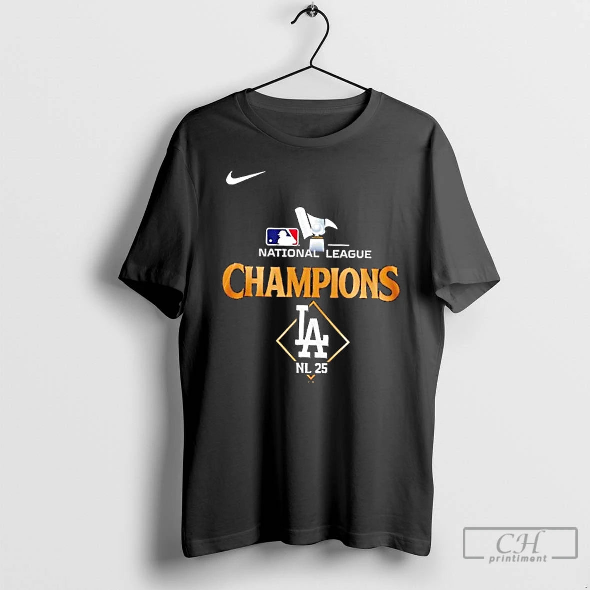 Classic 2025 National League Champions Los Angeles Dodgers 2 Sided T Shirts