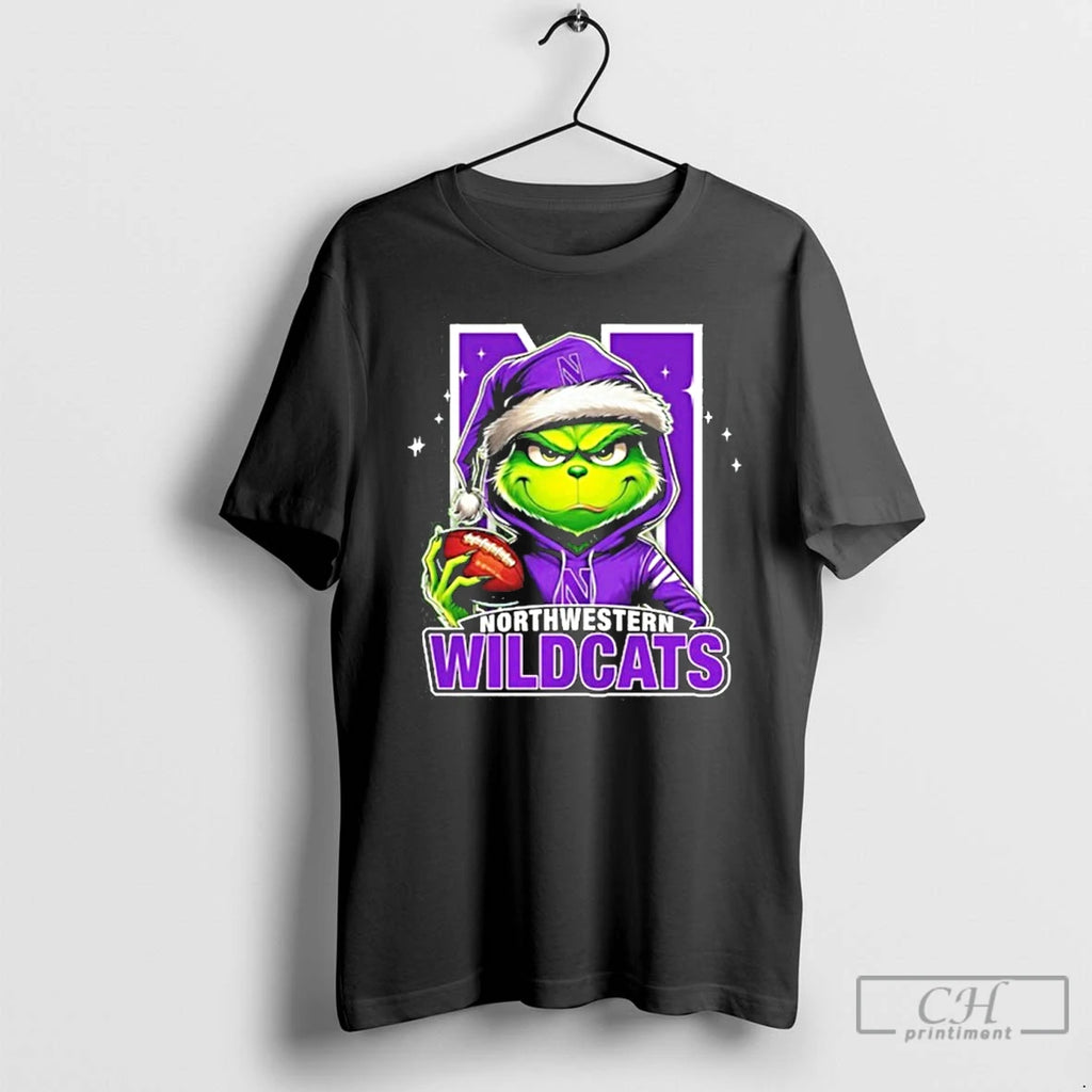 Classic 2025 Santa Grinch X Northwestern Wildcats Logo Baseball T-Shirts, Hoodie, Sweatshirt | InkNestWear.com