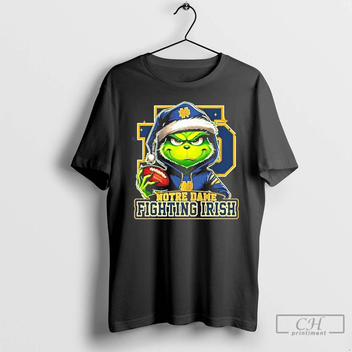 Classic 2025 Santa Grinch X Notre Dame Fighting Irish Logo Baseball T-Shirts, Hoodie, Sweatshirt | InkNestWear.com