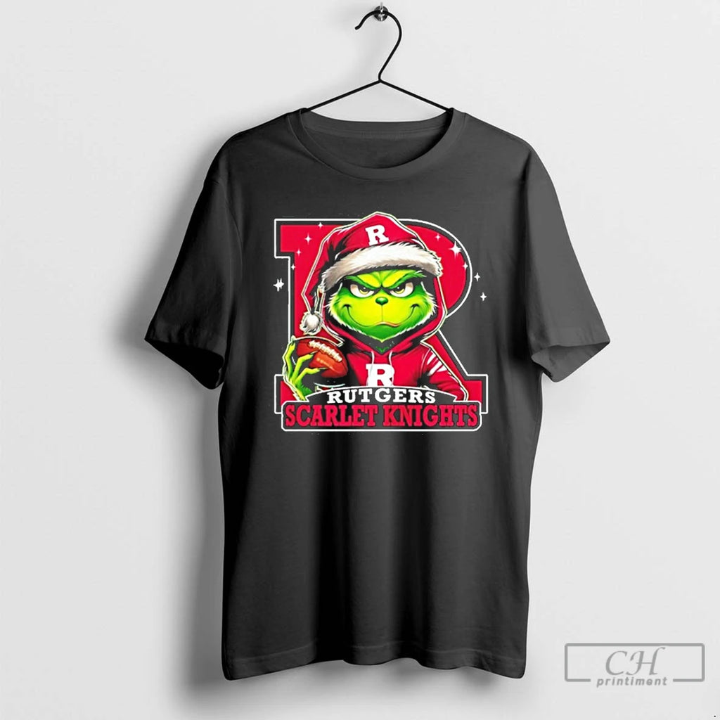 Classic 2025 Santa Grinch X Rutgers Scarlet Knights Logo Baseball T-Shirts, Hoodie, Sweatshirt | InkNestWear.com