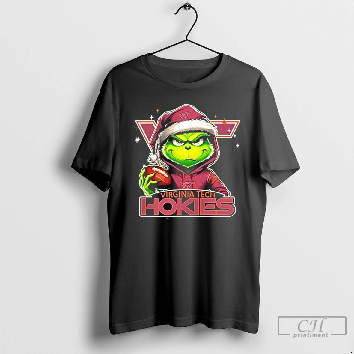Classic 2025 Santa Grinch X Virginia Tech Hokies Logo Baseball T-Shirts, Hoodie, Sweatshirt | InkNestWear.com