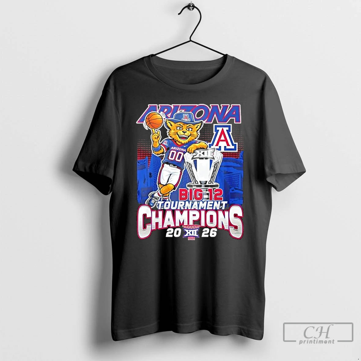 Classic 2026 Big 12 Tournament Champions Arizona Wildcats Mascot Skyline