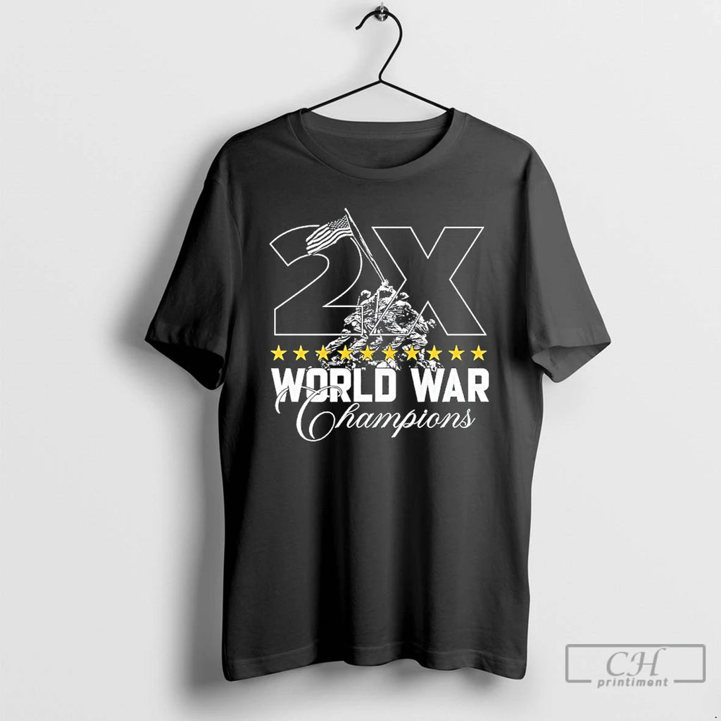 Classic 2x World War Champions Patriotic T Shirts Hoodie, Sweatshirt | InkNestWear.com