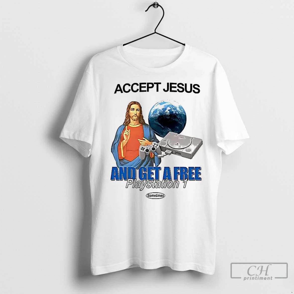Classic Accept Jesus And Get A Free Playstation 1 T-Shirts, Hoodie, Sweatshirt | InkNestWear.com