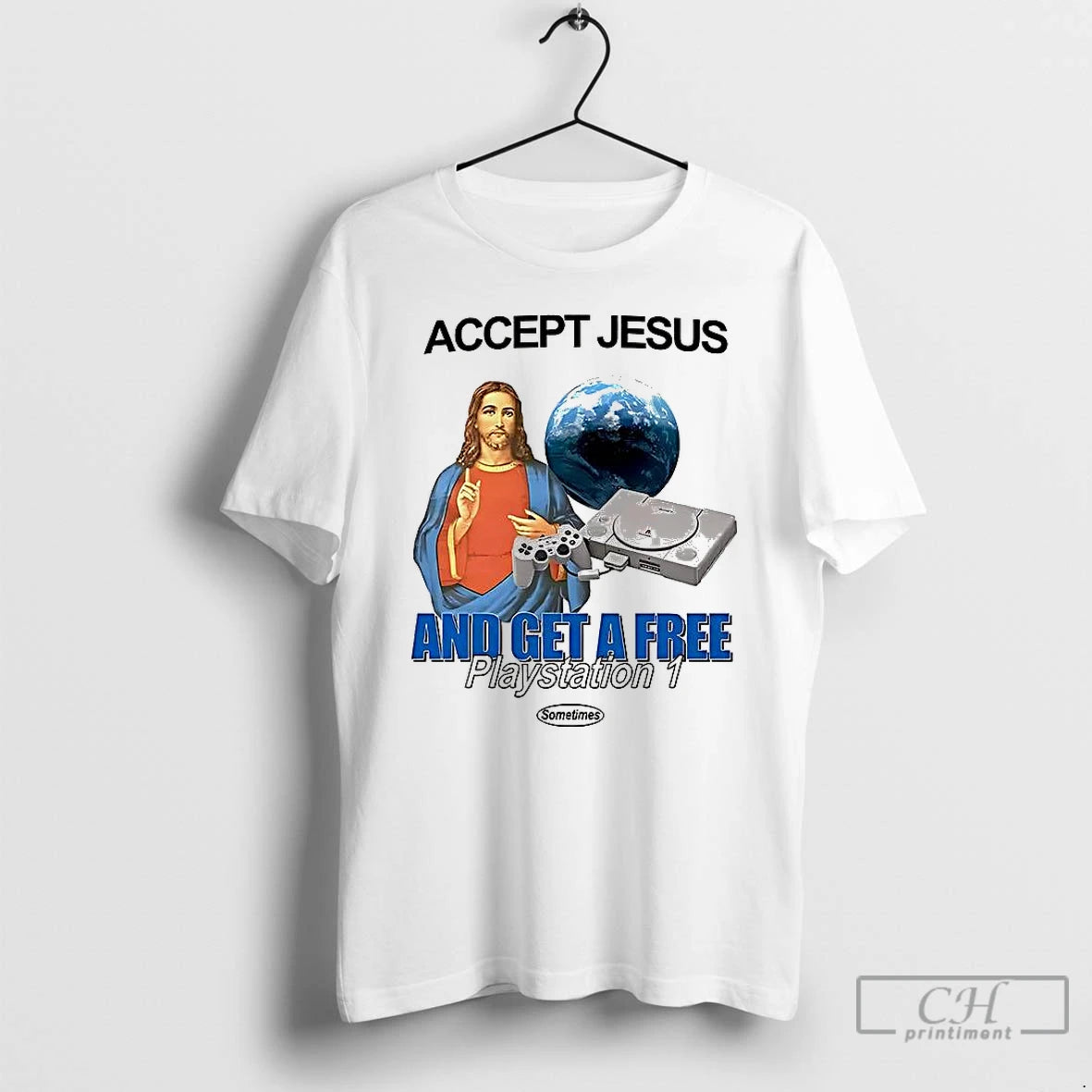 Classic Accept Jesus And Get A Free Playstation 1 T Shirts Hoodie, Sweatshirt | InkNestWear.com