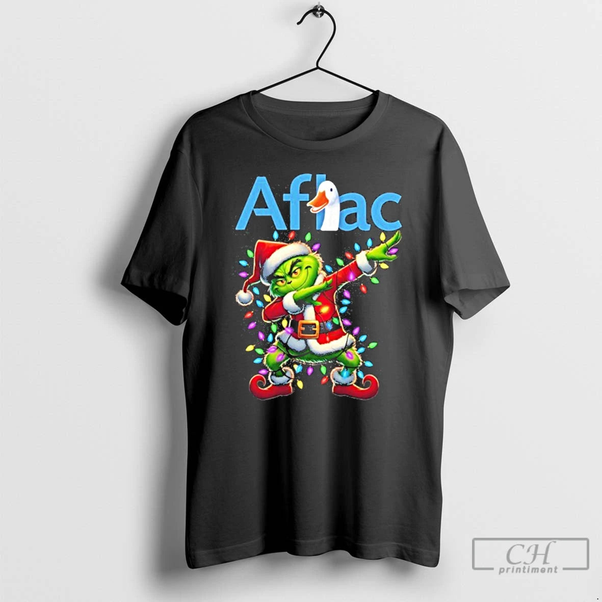 Classic Aflac Logo X Grinch Dabbing Light Christmas T Shirts Hoodie, Sweatshirt | InkNestWear.com
