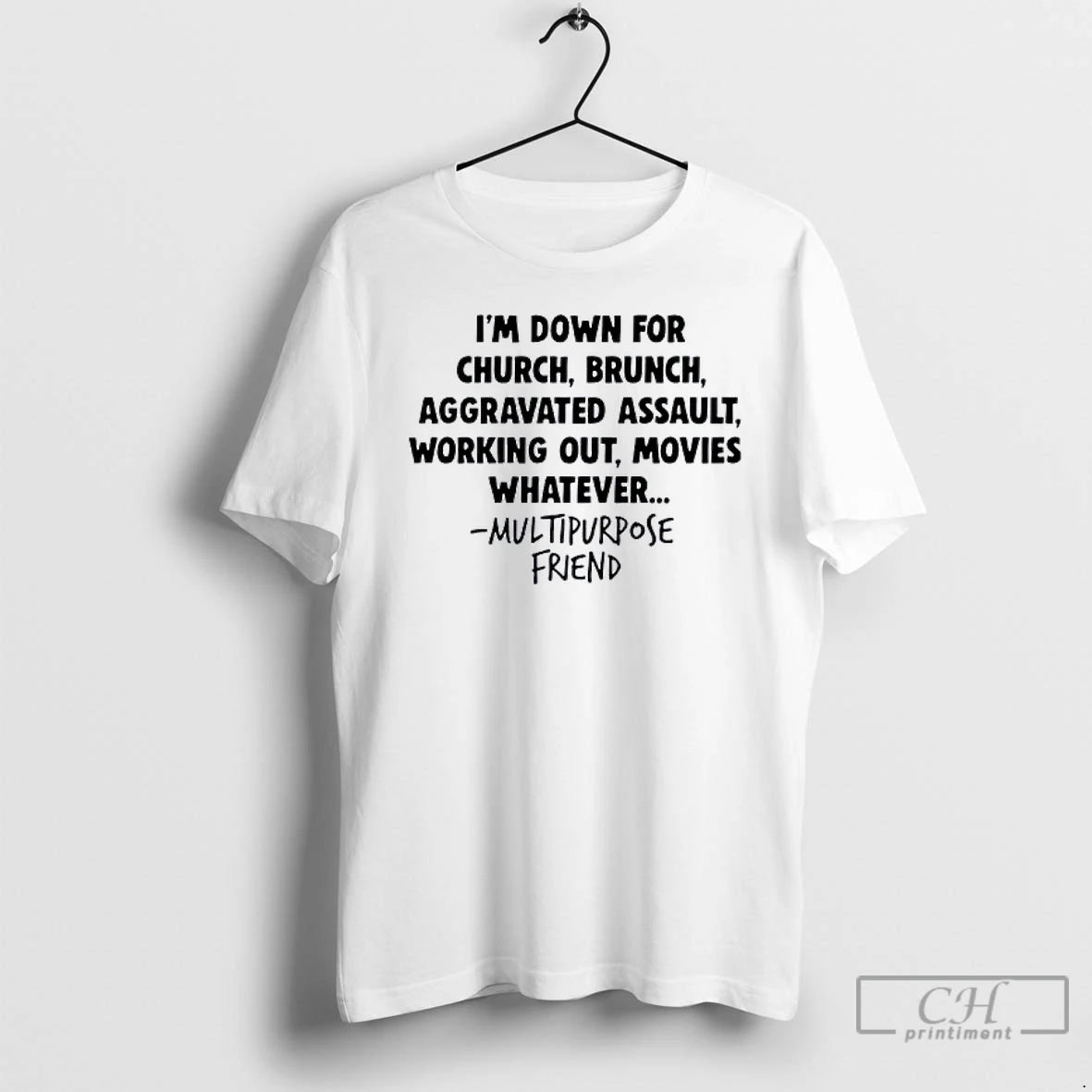 Classic Aggravated Assault Im Down For Church Brunch T Shirts Hoodie, Sweatshirt | InkNestWear.com
