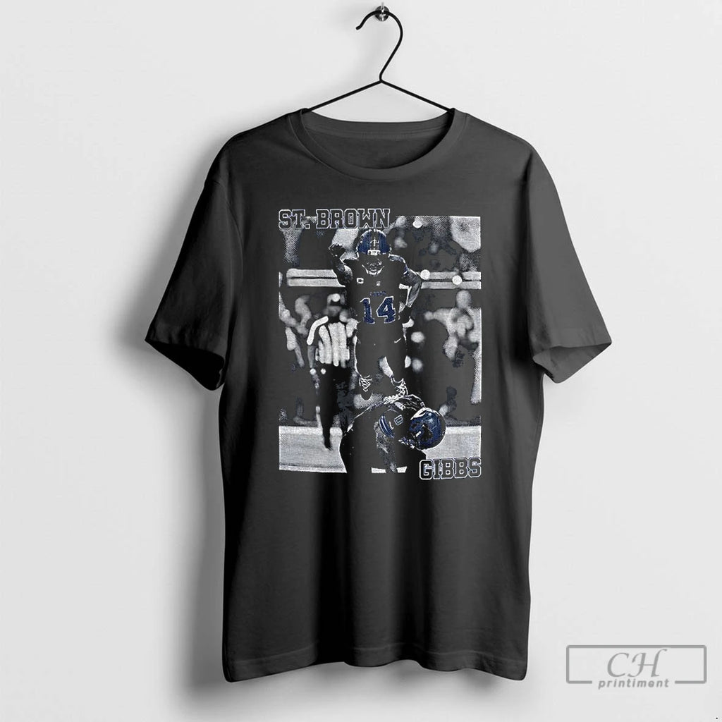 Classic Amon Ra St Brown And Jahmyr Gibbs Detroit Lions Football Game Day 2025 T-Shirts, Hoodie, Sweatshirt | InkNestWear.com