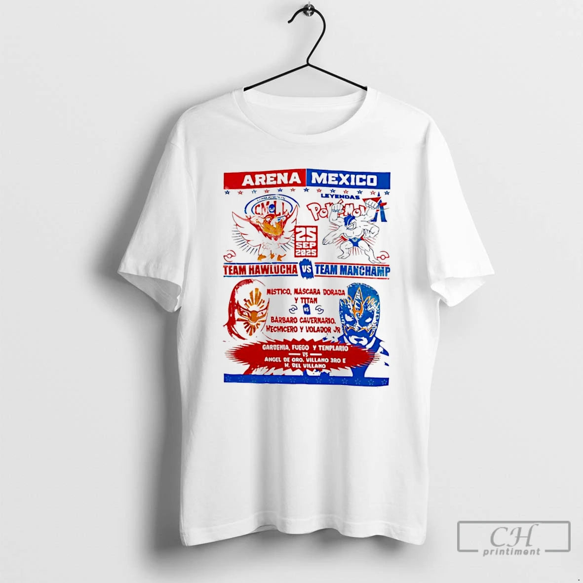 Classic Arena Mexico Team Hawlucha Vs Team Machamp September 25th 2025 T Shirts Hoodie, Sweatshirt | InkNestWear.com