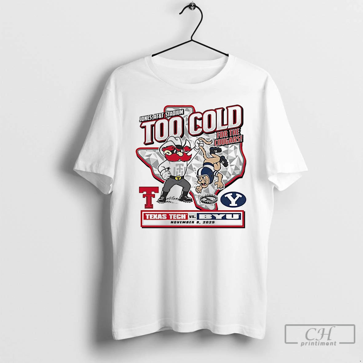 Classic Byu Cougars Vs Texas Tech Red Raiders Too Cold For Cougars Gameday 2025 T-Shirts, Hoodie, Sweatshirt
