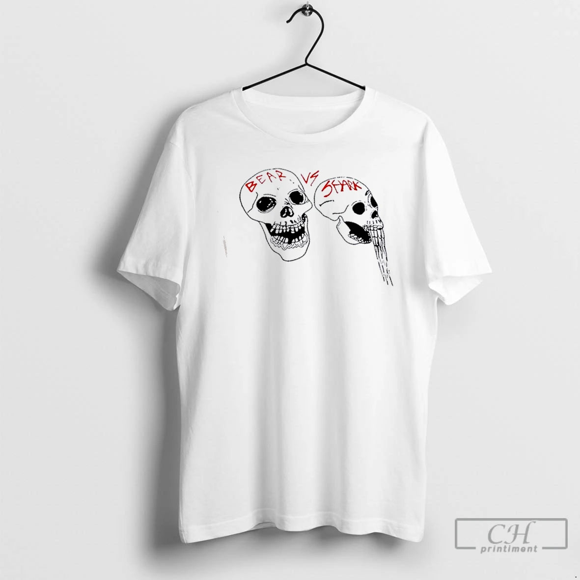 Classic Bear Vs Shark Skulls Snow Cone T Shirts