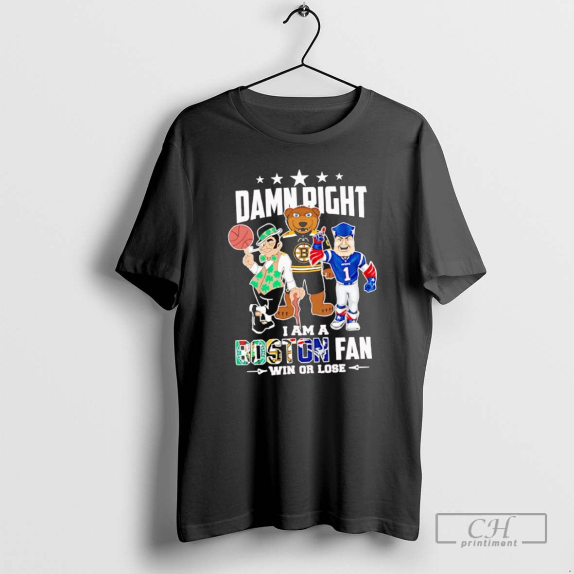Classic Best Mascot Damn Right I Am A Boston Fan Win Or Lose Shirt Sweater