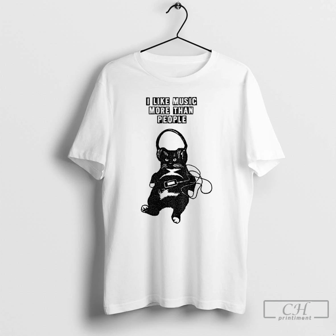 Classic Black Cat I Like Music More Than People T-Shirts, Hoodie, Sweatshirt | InkNestWear.com