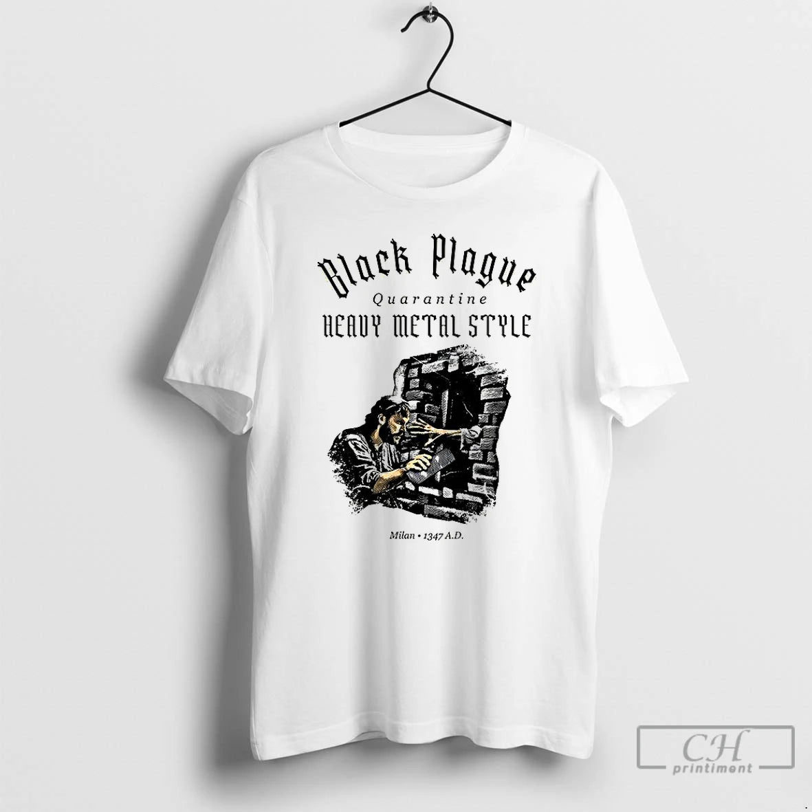 Classic Black Plague Quarantine Heavy Metal Style Milan 1347 Ad T-Shirts, Hoodie, Sweatshirt | InkNestWear.com