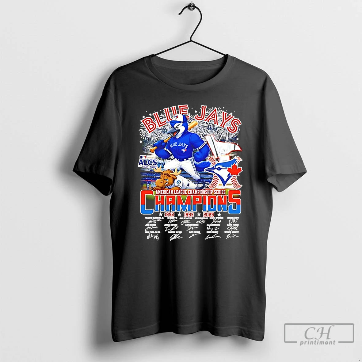 Classic Blue Jays Baseball Alcs Champions 3x Signatures Mascot T Shirts Hoodie, Sweatshirt | InkNestWear.com