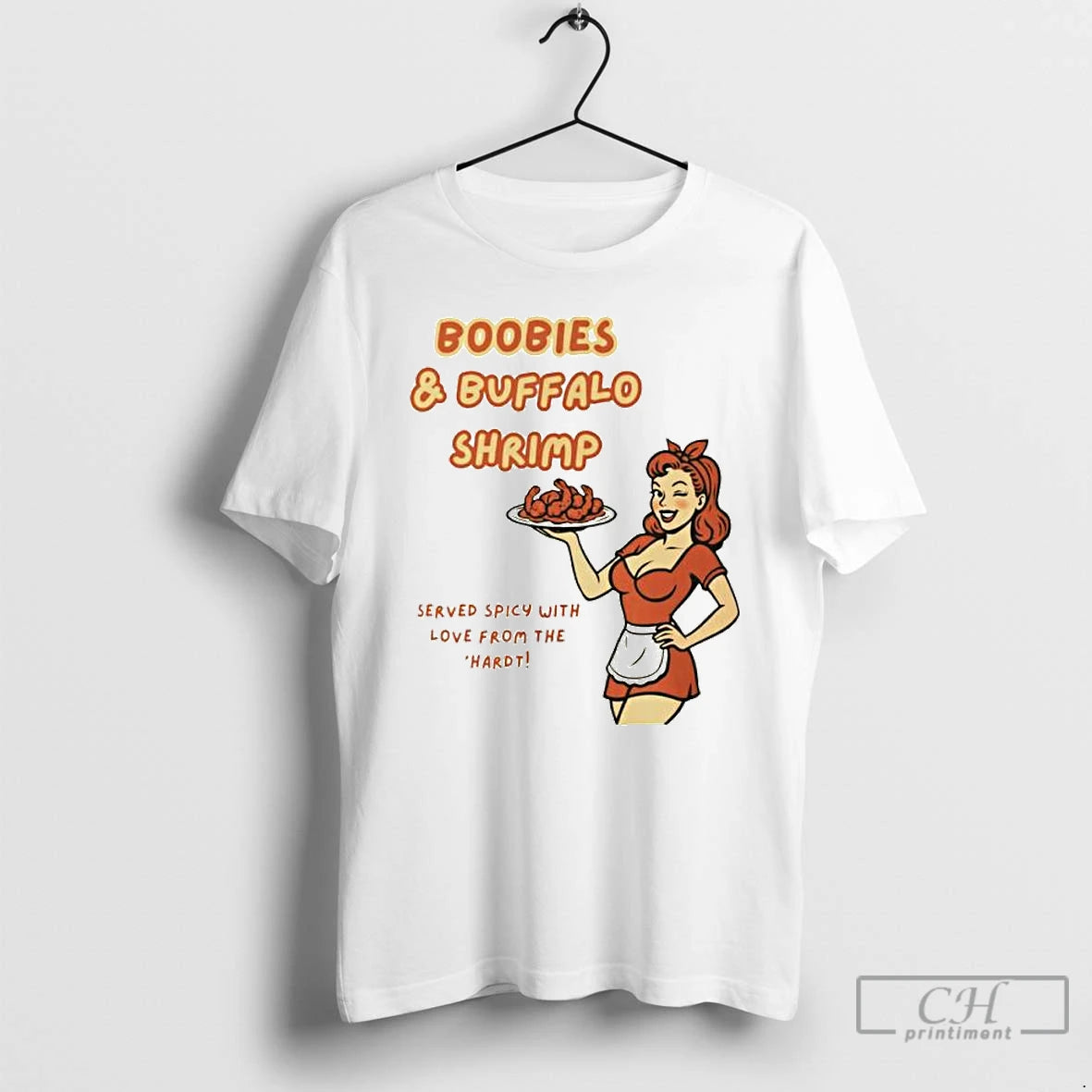 Classic Boobies Buffalo Shrimp Served Spicy With Love From The Hardt Ornaments T Shirts Hoodie, Sweatshirt | InkNestWear.com