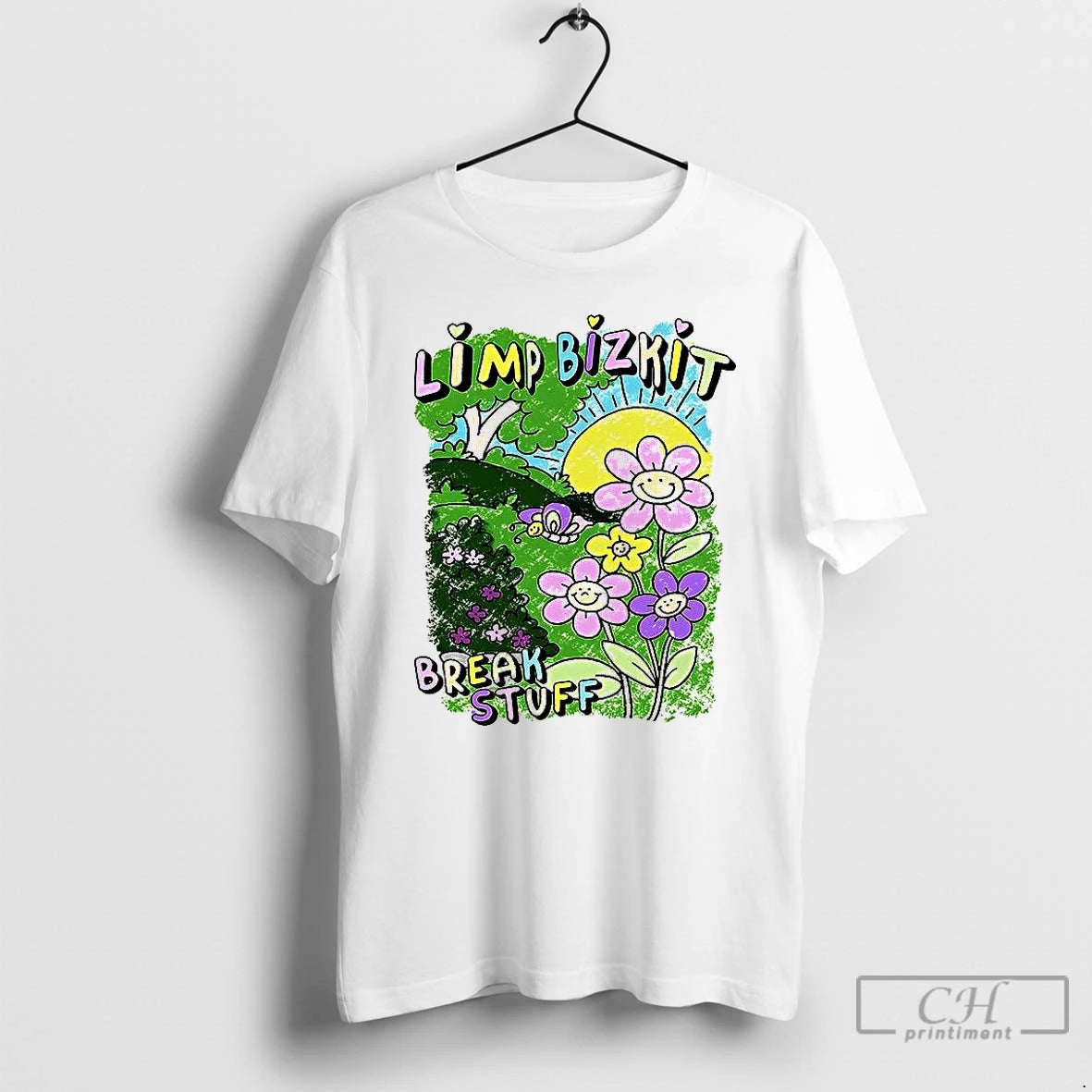Classic Break Stuff Limp Bizkit Flower Hand Drawn Paintings T-Shirts, Hoodie, Sweatshirt | InkNestWear.com