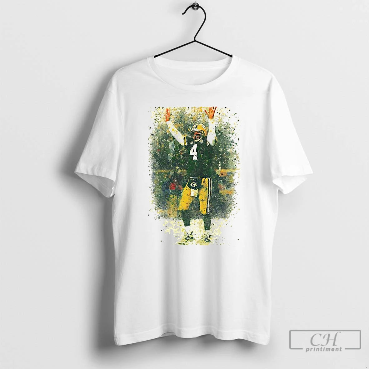 Classic Brett Favre Green Bay Packers Legendary Moment Splash Art T Shirts Hoodie, Sweatshirt | InkNestWear.com