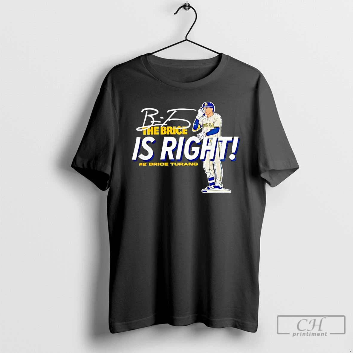 Classic Brice Turang The Brice Is Right Milwaukee Brewers Baseball Signature T Shirts