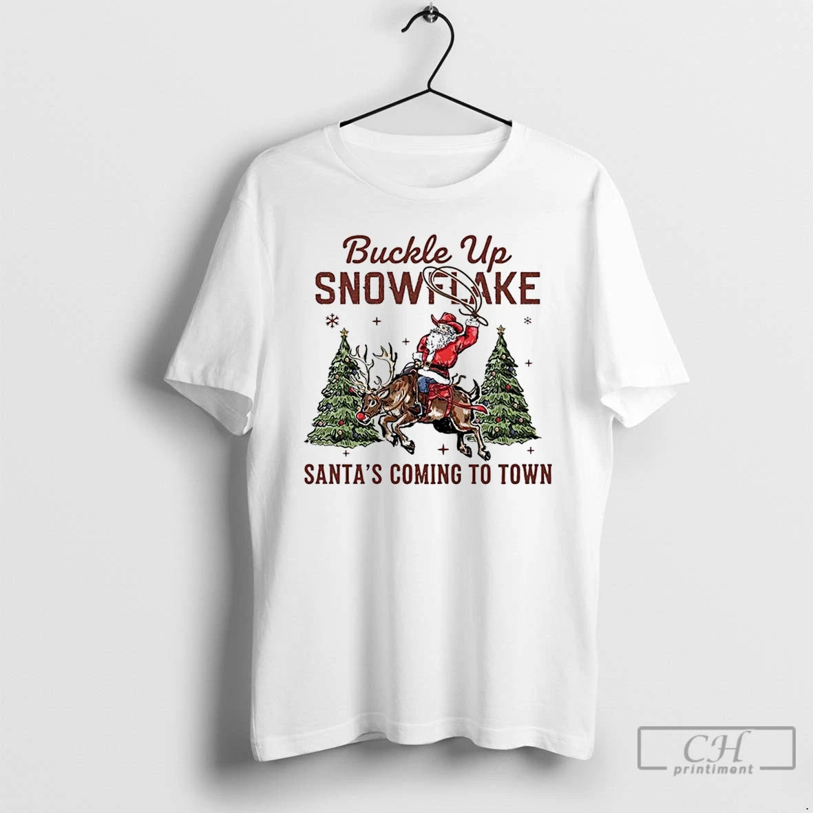 Classic Buckle Up Snowflake Santas Coming To Town Christmas T Shirts Hoodie, Sweatshirt | InkNestWear.com