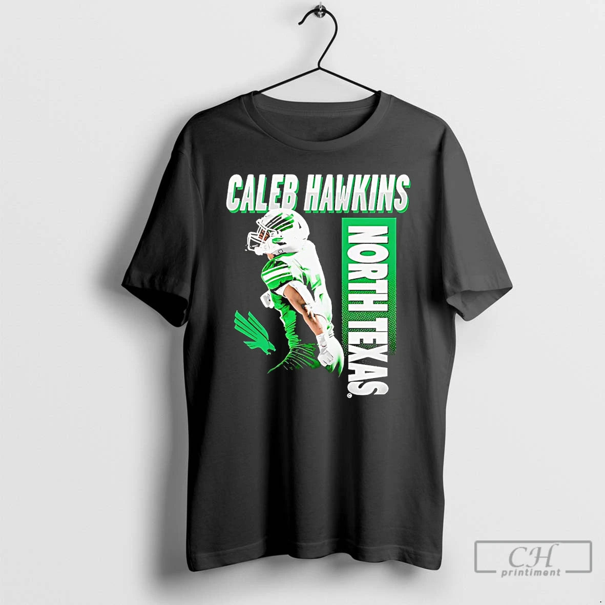 Classic Caleb Hawkins Illustrated North Texas Mean Green T Shirts Hoodie, Sweatshirt | InkNestWear.com