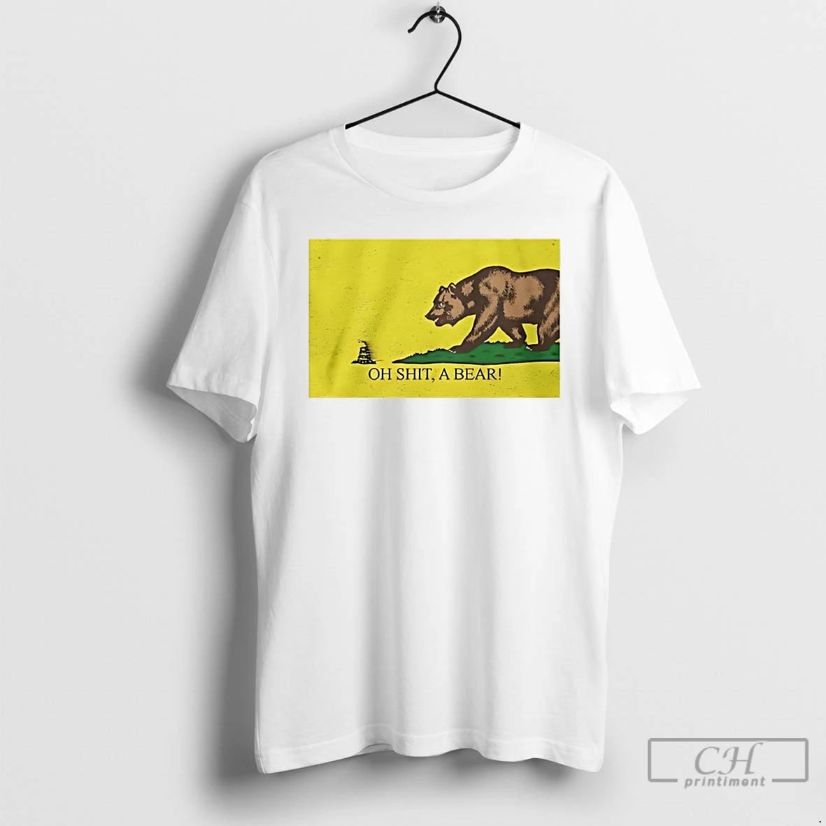 Classic California State Vs Gadsden Flag Oh Shit A Bear T Shirts Hoodie, Sweatshirt | InkNestWear.com