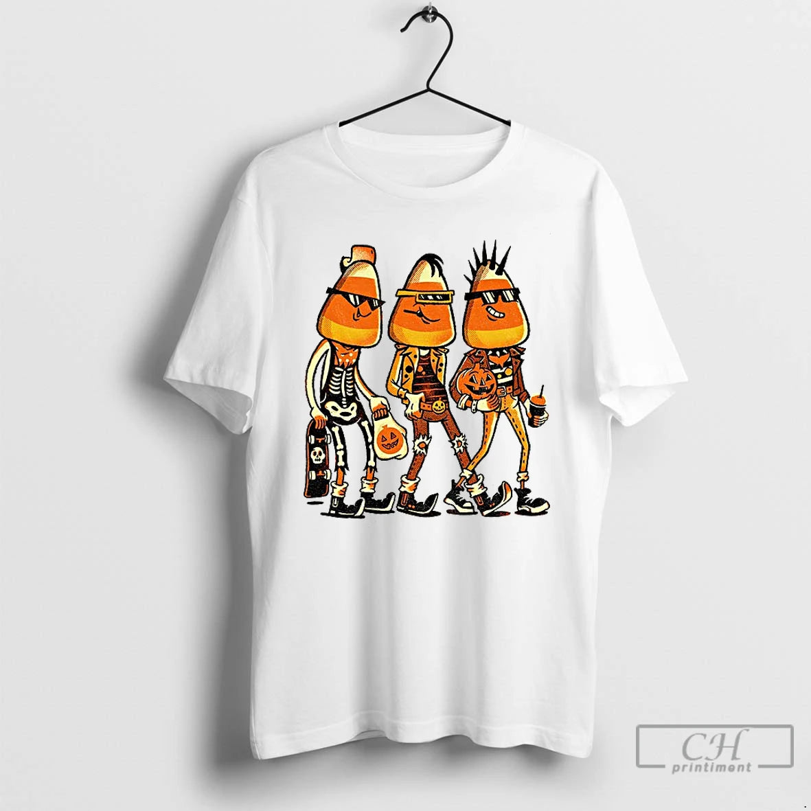 Classic Candy Corn Punk Rock Pumpkin Halloween T Shirts Hoodie, Sweatshirt | InkNestWear.com