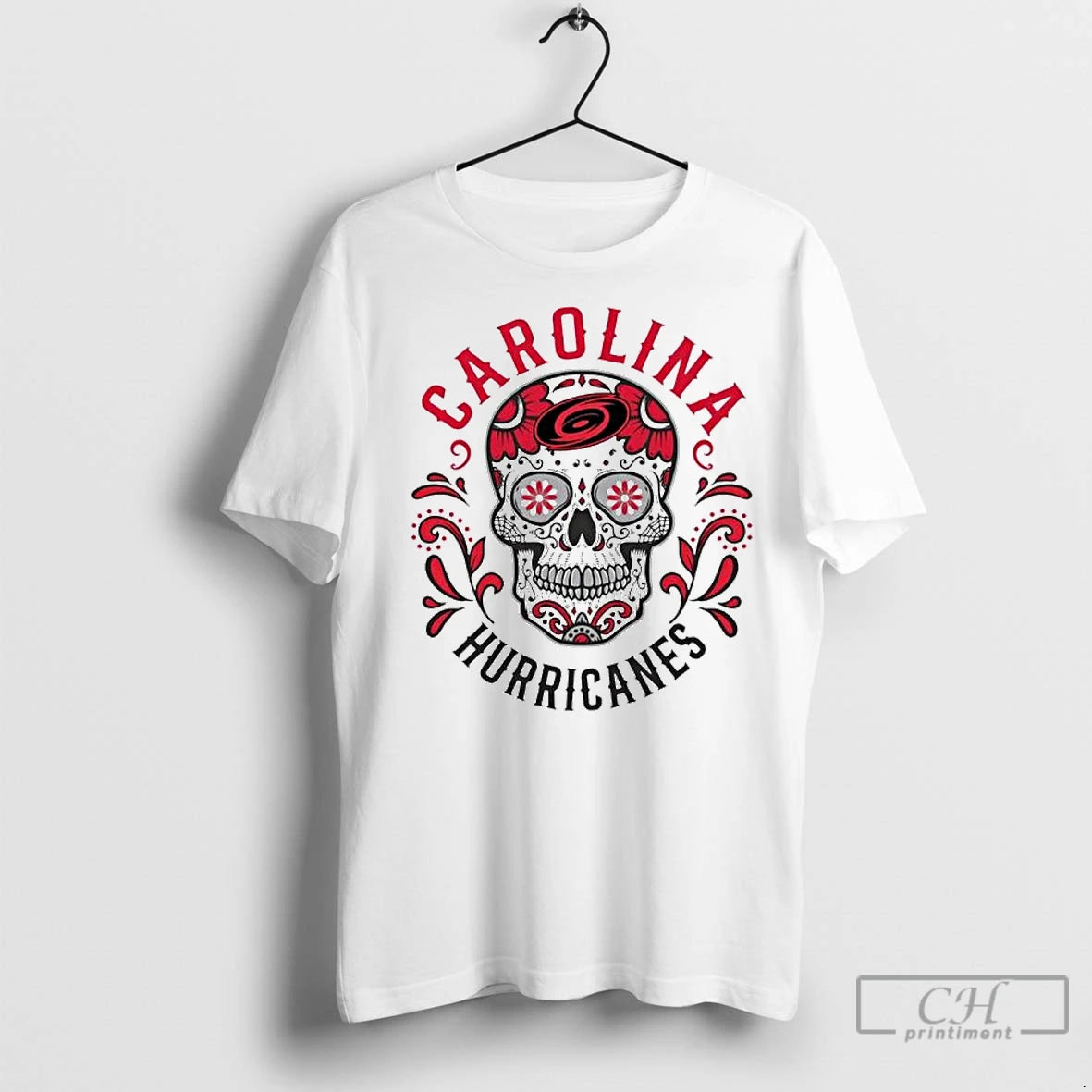 Classic Carolina Hurricanes Checkered Flag Sugar Skull Ornaments T-Shirts, Hoodie, Sweatshirt | InkNestWear.com