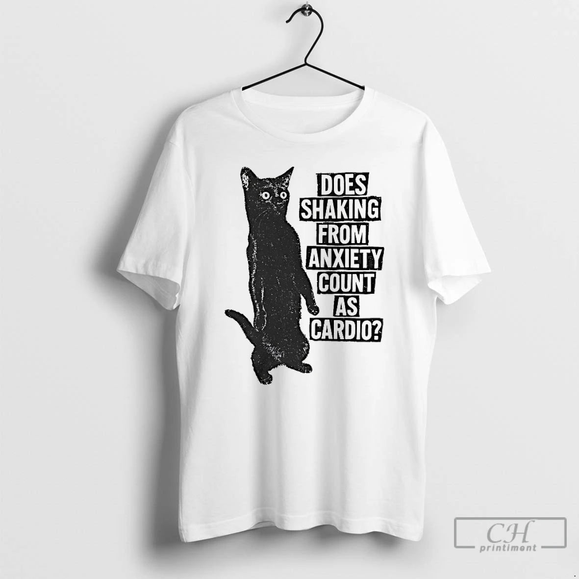 Classic Cat Does Shaking From Anxiety Count As Cardio T-Shirts, Hoodie, Sweatshirt | InkNestWear.com